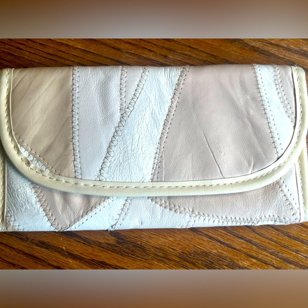 Vintage Patchwork Patch Leather Wallet Wristlet T… - image 1